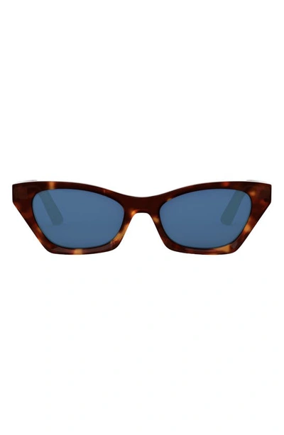 Dior Midnight Beveled Acetate Butterfly Sunglasses In Havana/blue Solid