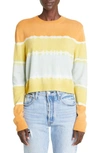 THE ELDER STATESMAN DEEP DIVE TIE DYE CREWNECK WOOL & CASHMERE SWEATER