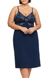 Montelle Intimates Full Support Gown In Gemstone Blue/ Heaven