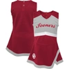 OUTERSTUFF GIRLS YOUTH CRIMSON OKLAHOMA SOONERS CHEER CAPTAIN JUMPER DRESS