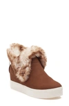 J/slides Nyc Jslides Faux Fur Lined Bootie In Tan Suede