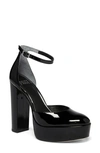 Paige Molly Ankle Strap Platform Pump In Black