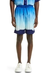 CASABLANCA OMBRÉ SILK DRAWSTRING SHORTS