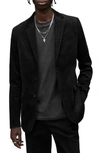 Allsaints Kiels Stretch Cotton Blend Velvet Blazer In Black