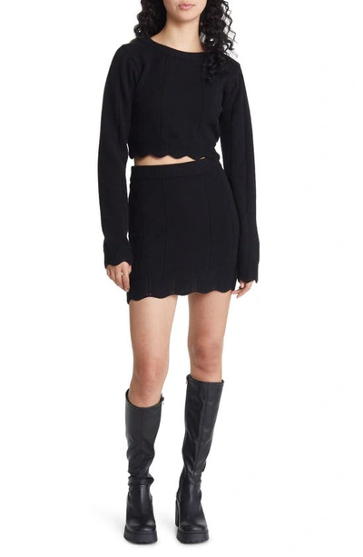 Lulus Warm Personality Long Sleeve Two-piece Sweater Dress In Black
