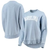 Pressbox Women's  Carolina Blue North Carolina Tar Heels Vintage-like Wash Pullover Sweatshirt In Light Blue