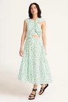 MERLETTE RHAPSODY DRESS IN GREEN FLORAL PRINT