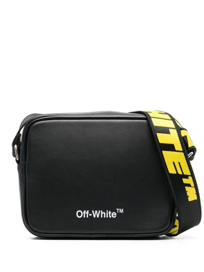 Off-white Logo-print Shoulder Bag In Black White
