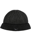 Sease Ribbed Cashmere Reversible Beanie In Black
