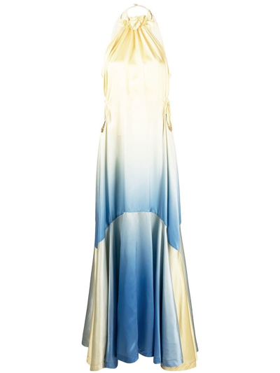 Cult Gaia Gradient-effect Halterneck Dress In Blue