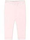 Fendi Embroidered-logo Detail Leggings In Pink