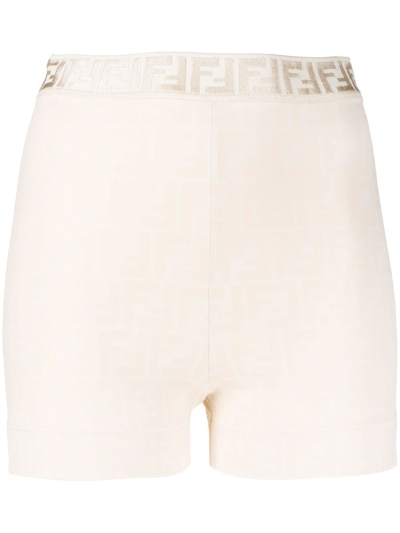 Fendi Signature Ff-print Performance Shorts In Pink