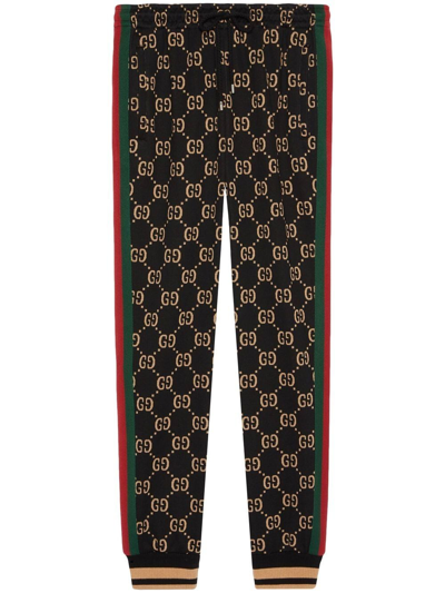 Gucci Gg-print Drawstring Track Pants In Black