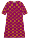Gucci Monogram Wool Dress In Purple