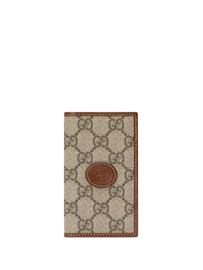 Gucci Gg Supreme-canvas Bi-fold Wallet In Brown