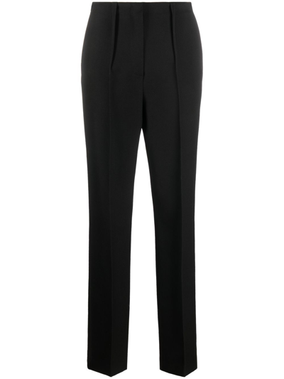 Fendi Tailored Virgin Wool Slim-cut Trousers In Black