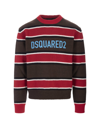 DSQUARED2 MAN DSQUARED2 SWEATER IN MULTICOLORED STRIPED WOOL