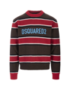 Dsquared2 Horizontal Striped Knit Sweater In Multi