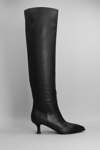 3juin Over-the-knee Leather Boots With Point Toe In Orchid