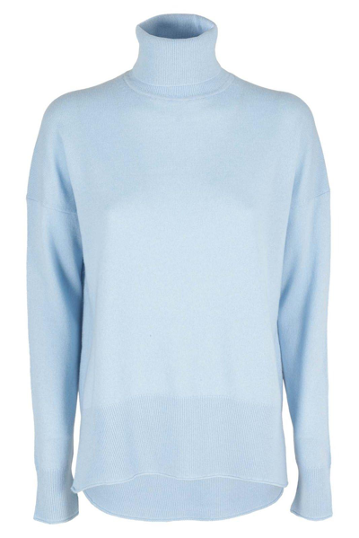 Theory Karenia Turtleneck Cashmere Sweater In Azzurro