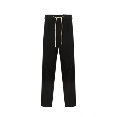 Palm Angels Side-stripe Straight-leg Trousers In Black