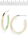 Jenny Bird Nordi Oval Hoop Earrings In Gold/lush Green