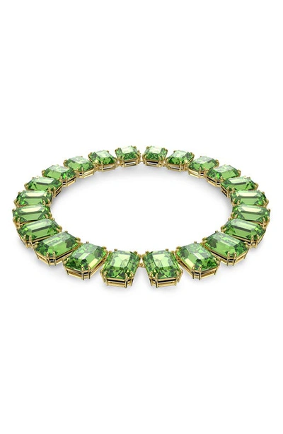Swarovski Millenia Octagon Cut Crystals Necklace In Peridot