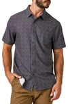 7 Diamonds Liberty Stretch Short Sleeve Button-up Shirt In Charcoal