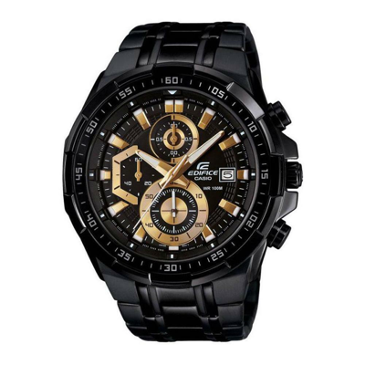 Pre-owned Casio Edifice Efr-539bk-1avudf Chronograph Black Stainless Steel Men's Watch