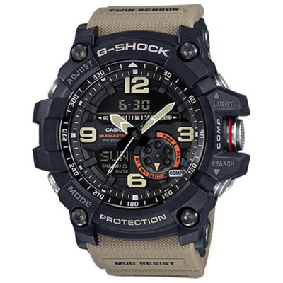 Pre-owned Casio G-shock Gg-1000-1a5 Mudmaster Men's Twin Sensor Compass Beige Watc