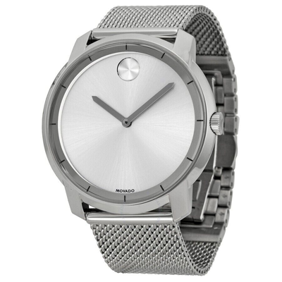 Pre-owned Movado 3600260 Silver Sunray Mesh Strap Mens Stainless Steel Swiss Watch