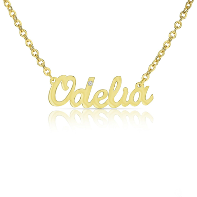 Pre-owned Kgm Diamonds Diamond Name Pendant Necklace Gold Personalize Customize Carrie 0.03ct Christmas In Yellow
