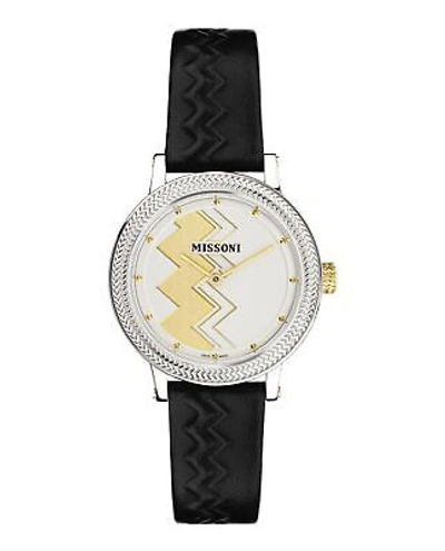 Pre-owned Missoni Womens Silver 35 Mm  Optic Zigzag Watch Mwnz00121