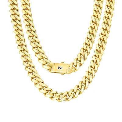 Pre-owned Nuragold 14k Yellow Gold Royal Monaco Miami Cuban Link 13mm Chain Mens Curb Necklace 22"