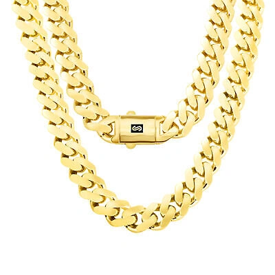 Pre-owned Nuragold 14k Yellow Gold Royal Monaco Miami Cuban Link 15mm Chain Mens Curb Necklace 22"