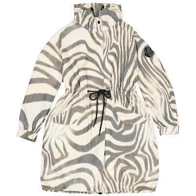 Pre-owned Moncler Zebra-print Achird Long Parka Coat In Brown