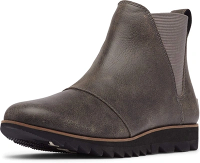 Pre-owned Sorel Women's Harlow Chelsea Rain Boot — Waterproof Leather Ankle Booties In Always-quarry