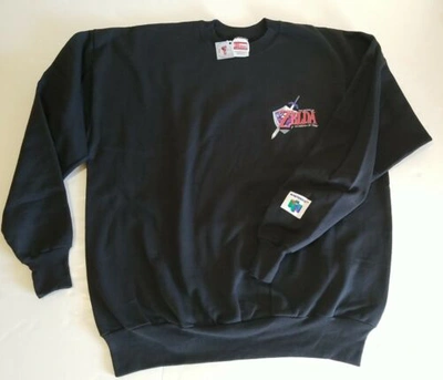 Pre-owned Vintage N64 Legend Of Zelda: Ocarina Of Time Crewneck Xl W/tags Black