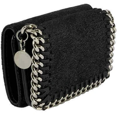Pre-owned Stella Mccartney Black Ladies Falabella Small Flap Wallet 521371 W9132-1000