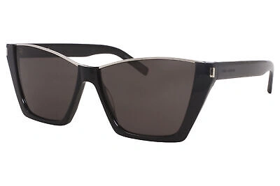 Pre-owned Saint Laurent Kate Sl369 001 Sunglasses Women's Black-silver/black Lenses 58-mm
