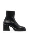 Marsèll Plattino Leather Ankle Booties In Black