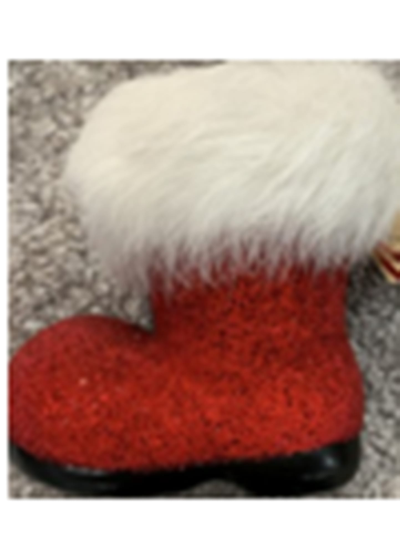 Bergdorf Goodman Glittery Boot Decor With Faux Fur Cuff