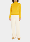 Lafayette 148 Knit Raglan-sleeve Turtleneck Sweater In Golden Yellow