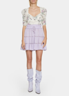 Isabel Marant Étoile Lioline Tiered Elastic Mini Skirt In Lilac