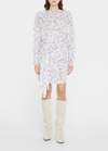 Isabel Marant Étoile Dulce Printed Long Sleeve Mini Dress In Ecru