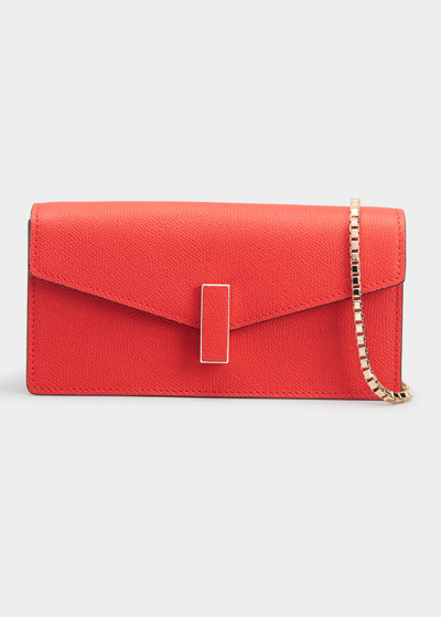 Valextra Iside Envelope Calf Leather Clutch Bag In Love Rl