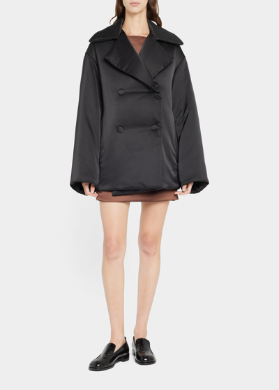Proenza Schouler White Label Oversized Satin Jacket In Black
