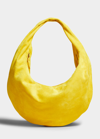 Khaite Olivia Medium Suede Hobo Bag In 612 Lemon