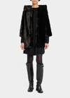 Faz Long Swinger Faux Fur Jacket In Black