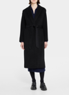 Vince Long Belted Wool-cashmere Coat In Black